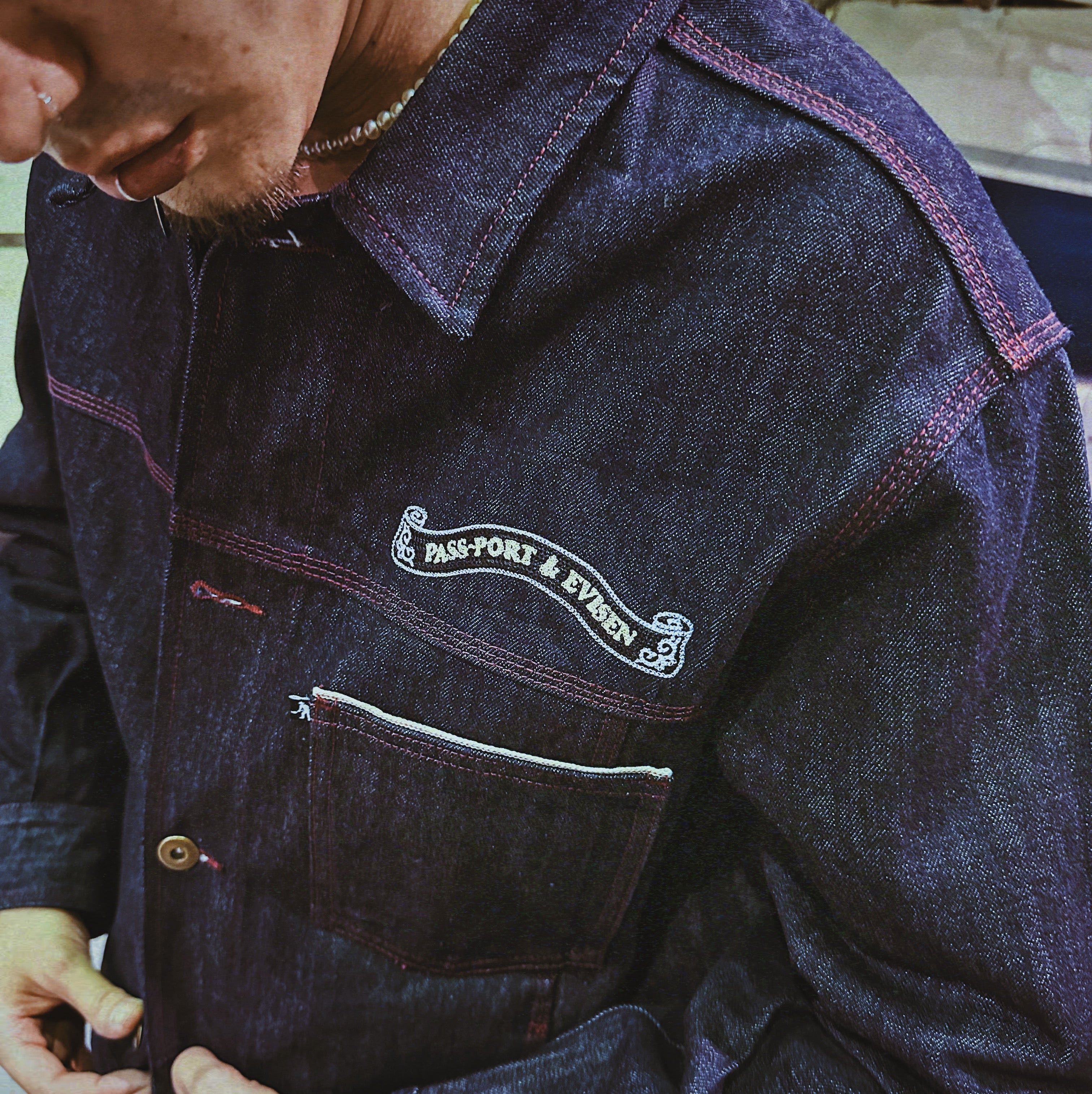 EVISEN x PASSPORT Selvedged Denim Worker Club Jacket – Head